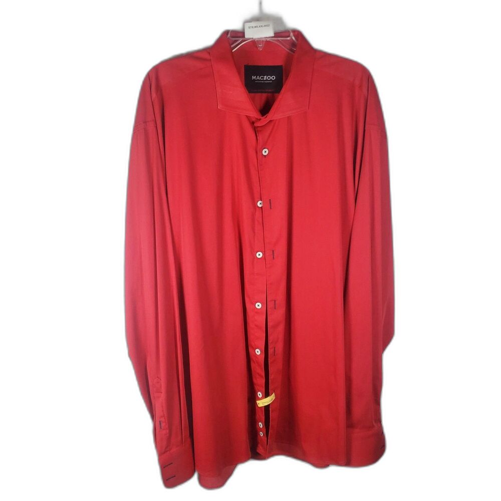 Maceoo Vintage Red Long Sleeve Button Down Shirt Size XXL